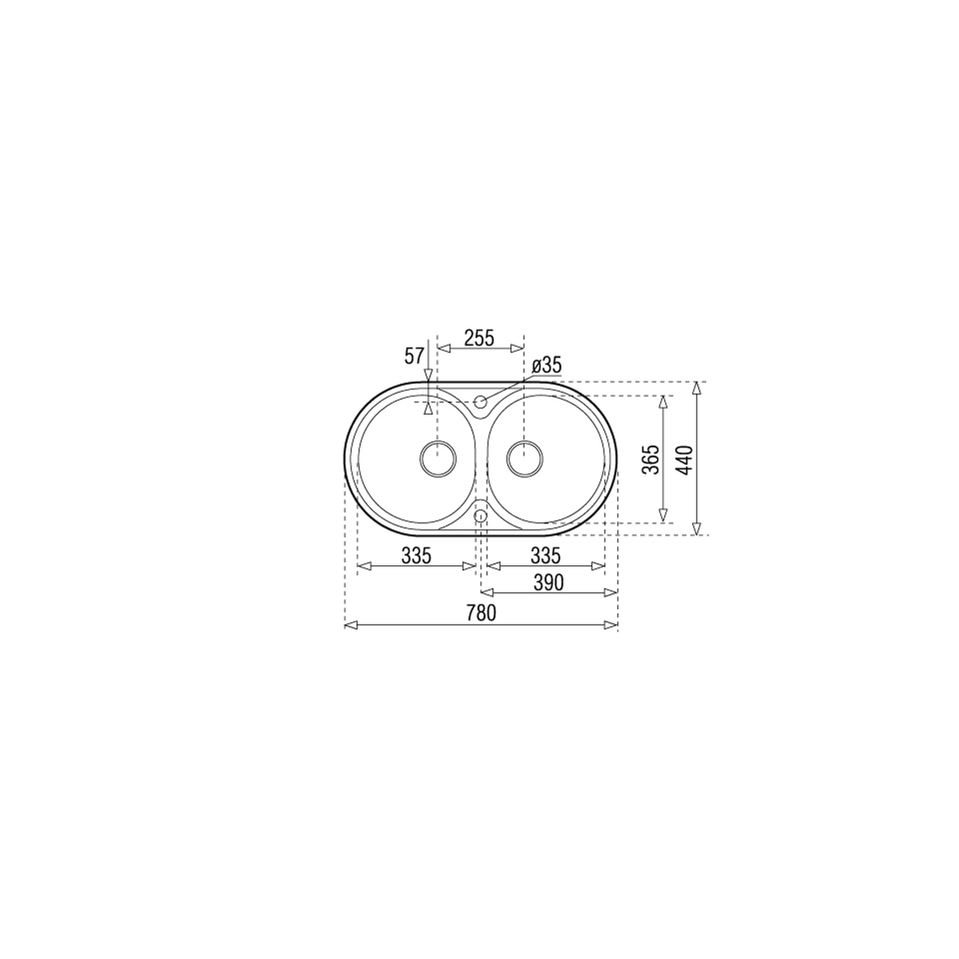 Fregadero de acero inoxidable Serie Sphera DR-78 2B de dos cubetas - Image 3