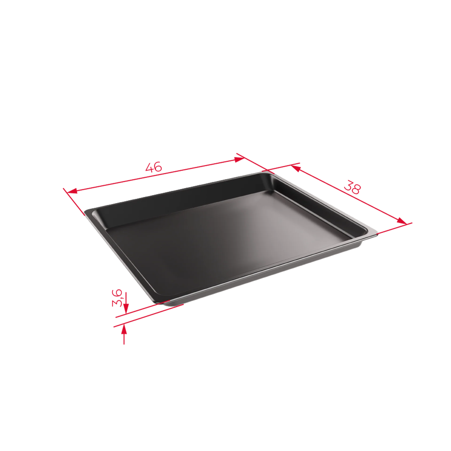 Bandeja de aluminio esmaltado para hornos estándar de 60 cm - Image 3