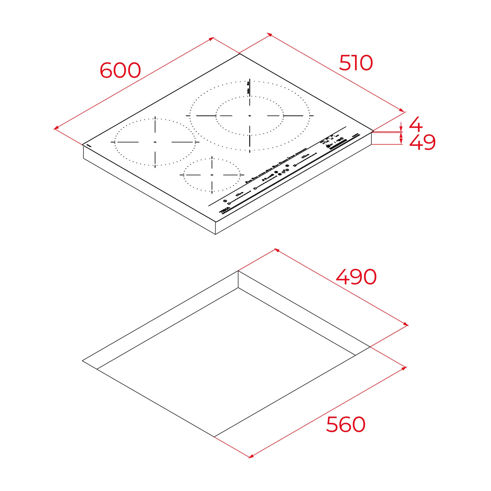 Placa de inducción MestrePaeller IZC 63632 MPT con control táctil MultiSlider y 3 zonas de cocinado con un fuego XL de 32cm para cocinar Paella en color blanco - Image 3