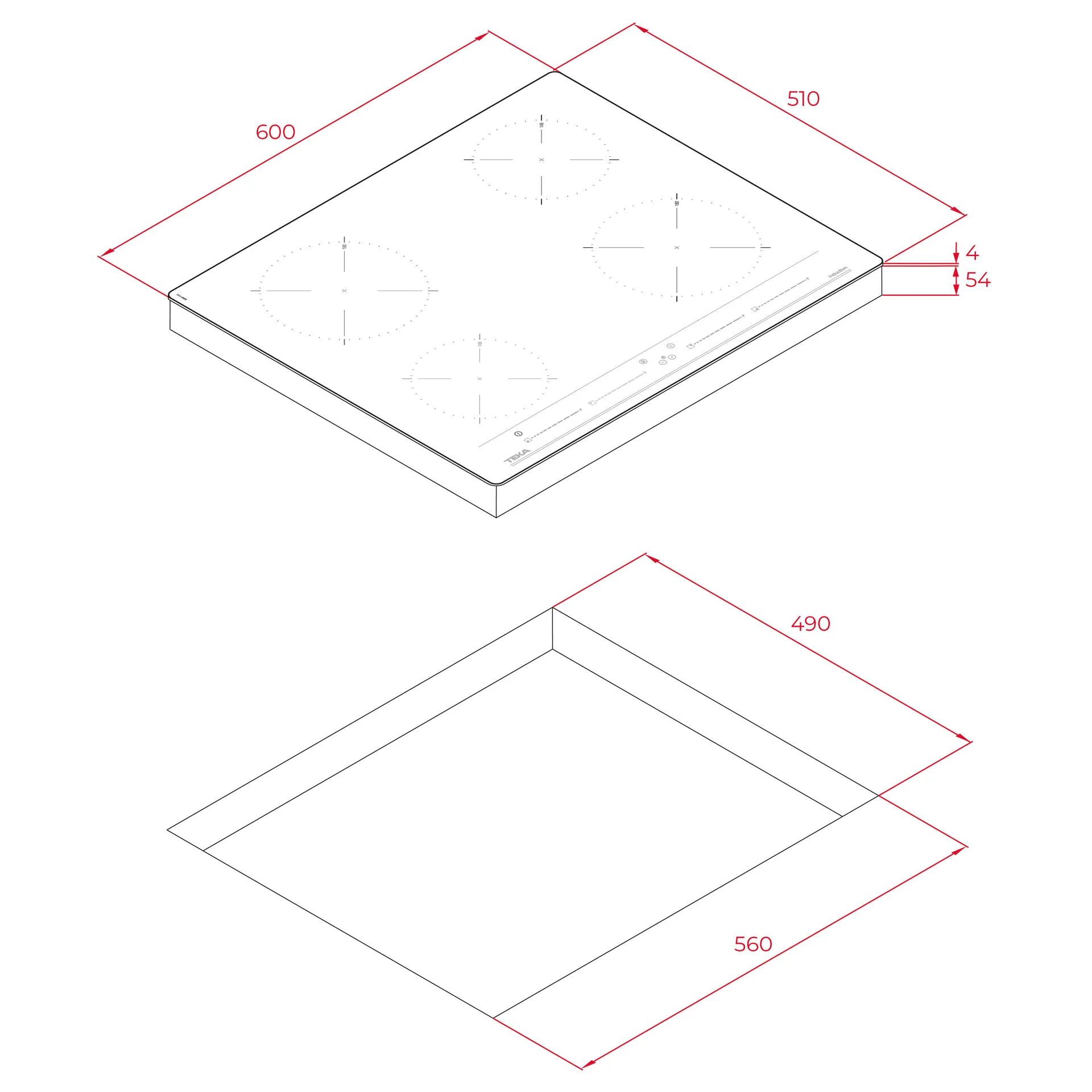 Placa de inducción Multislider IZC 64010 MSS de 60cm con 4 zonas de cocción - Image 3