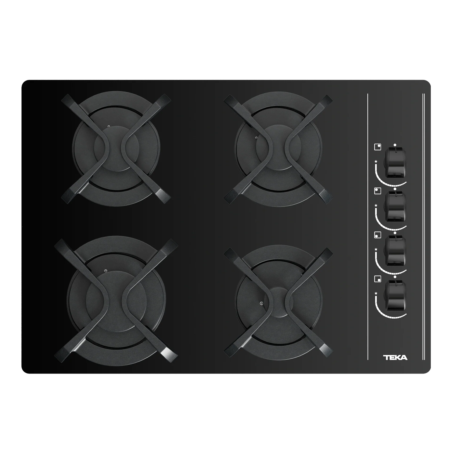 Placa Cristal Gas GBC 64003 KBA de 60 cm con mandos frontales ergonómicos de gas butano - Image 2