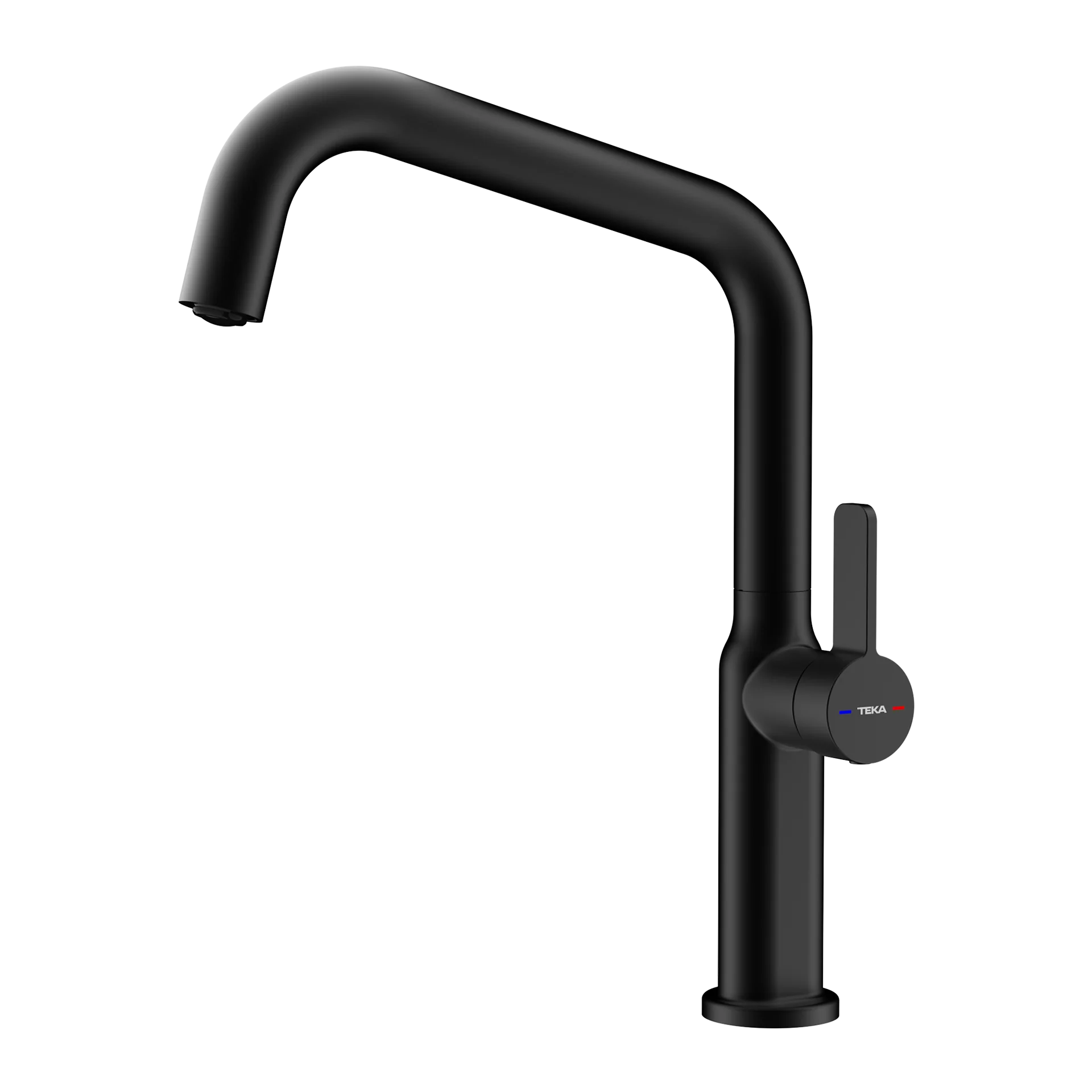 Grifo monomando de cocina OVAL 914 con cuerpo ovalado y tubos de entrada flexibles de 3/8 en acabado negro