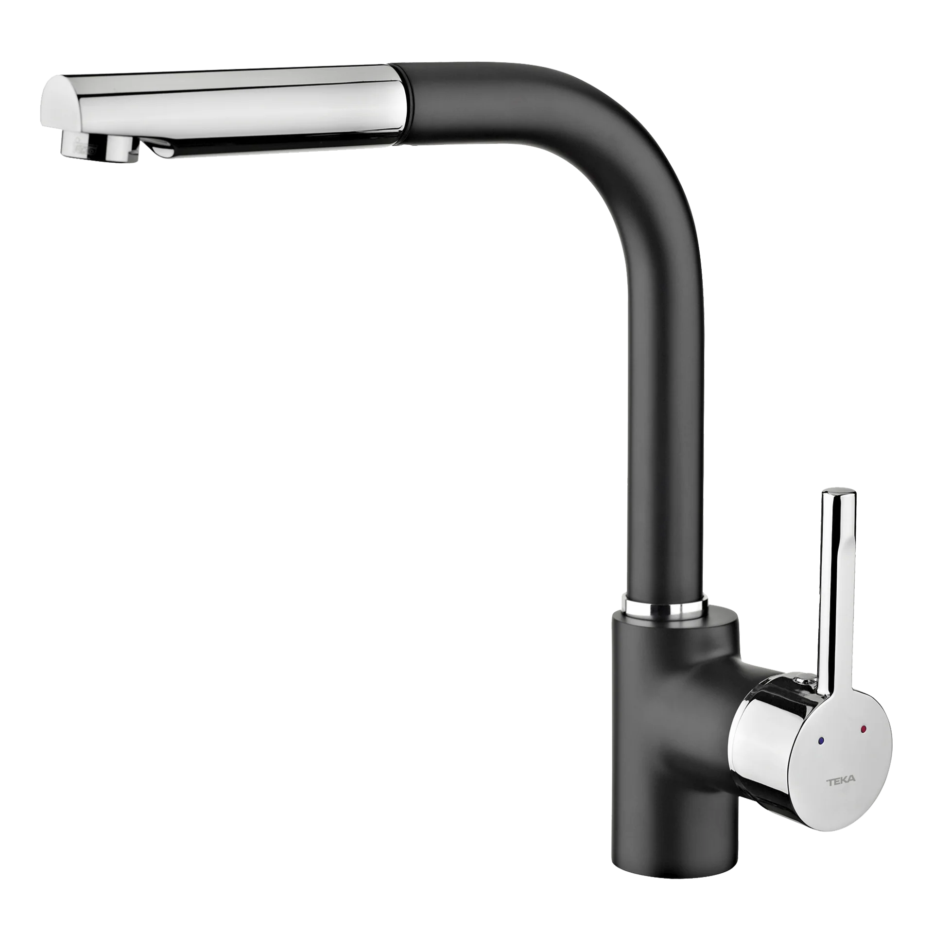 Grifo de cocina monomando ARK 938 negro con caño alto extraíble de gran resistencia