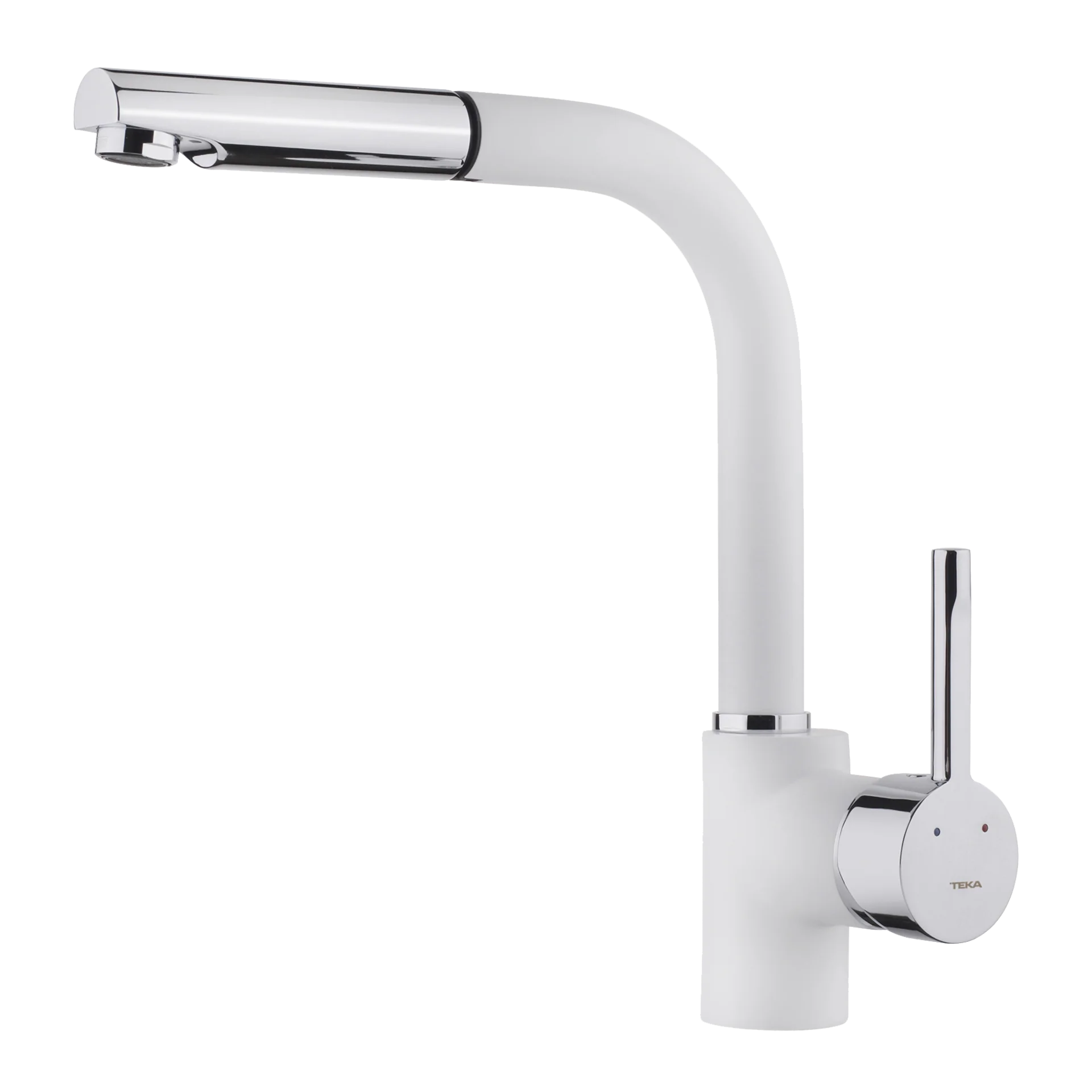 Grifo de cocina monomando ARK 938 blanco con caño alto extraíble de gran resistencia