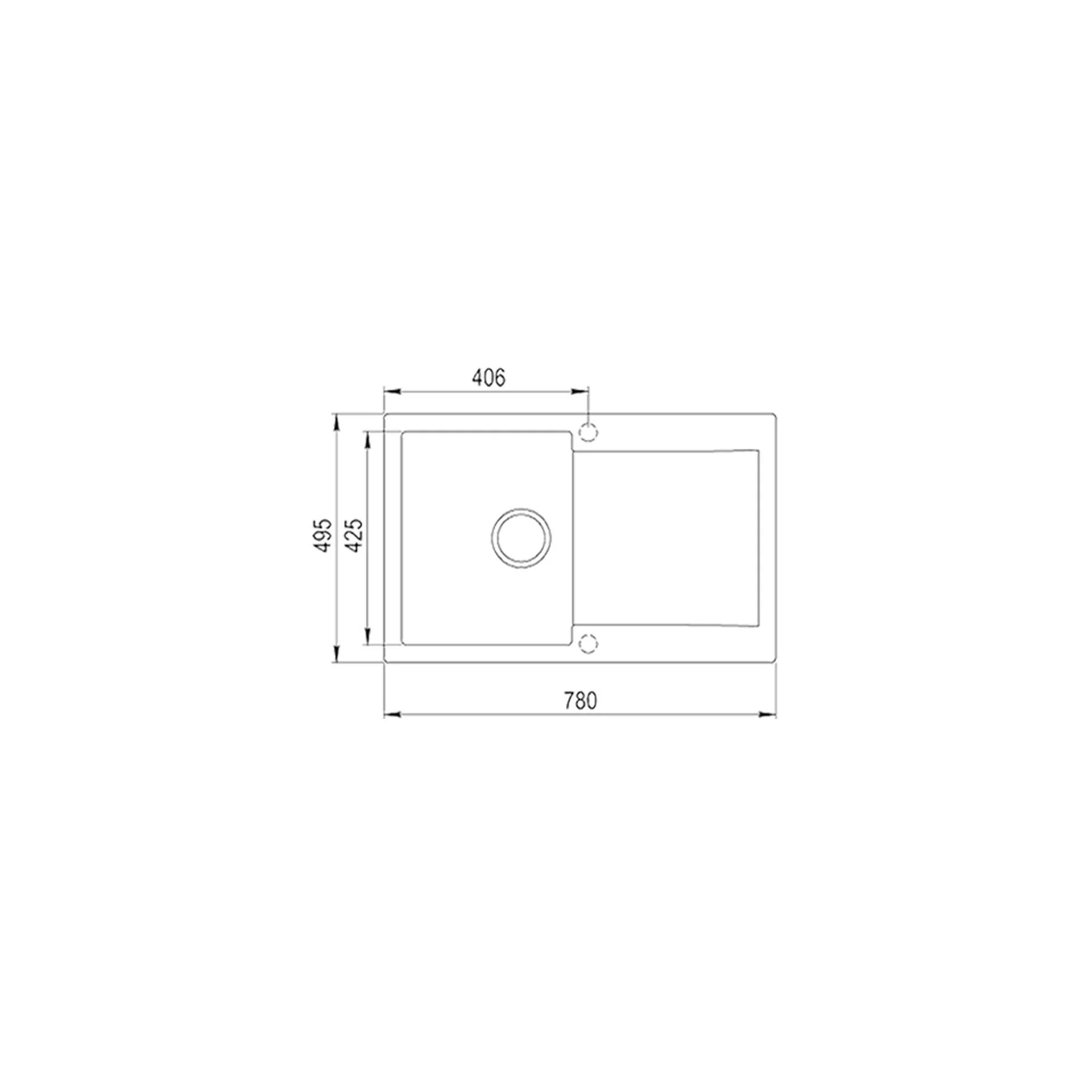 Fregadero Tequartz Clivo 45 B-TQ 1B 1D encastrado de una cubeta y un escurridor - Image 3