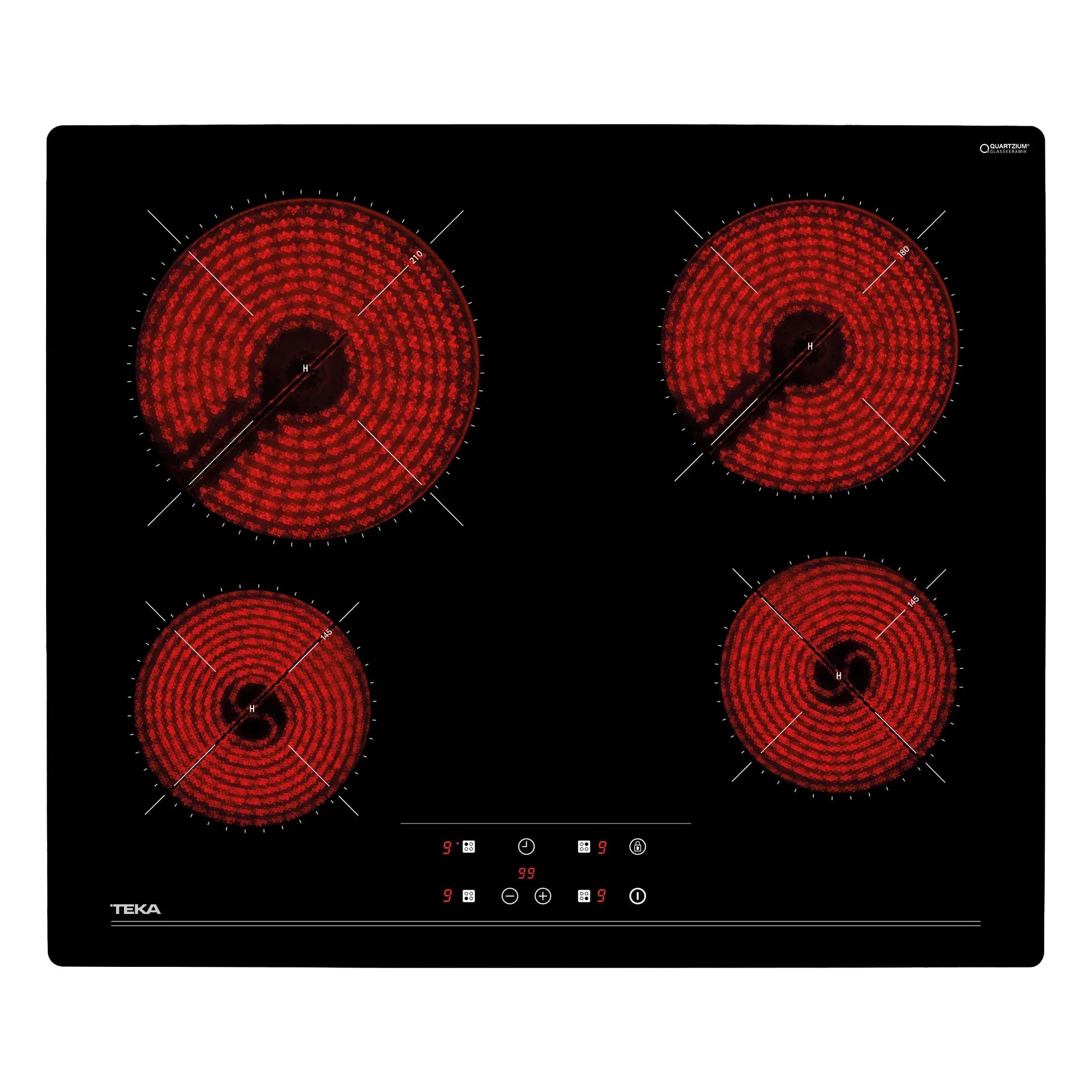 Vitrocerámica TZ 6415 de 60 cm con 4 zonas de cocción y Touch Control