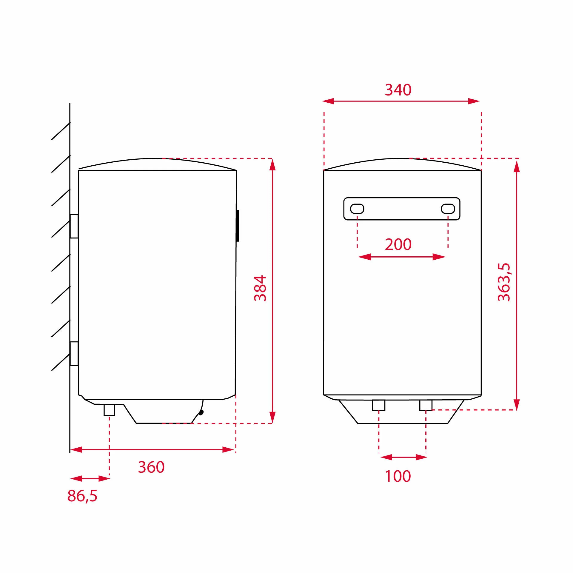 Termo eléctrico vertical SMART EWH 15 VE-D Smart Control de 15 litros con indicador de temperatura LED - Image 3